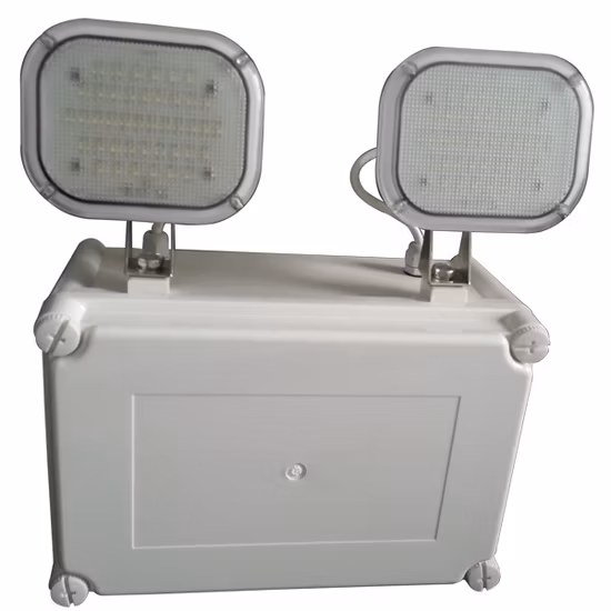 Luz LED recarregável de emergência à prova de água com cabeças duplas